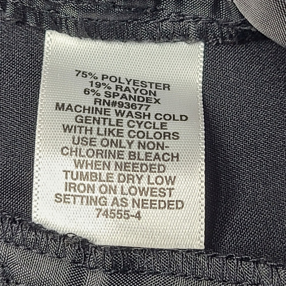 Liz Claiborne Audra Trouser Women 18P Short Black New Mid-Rise Straight Leg - Picture 6 of 9